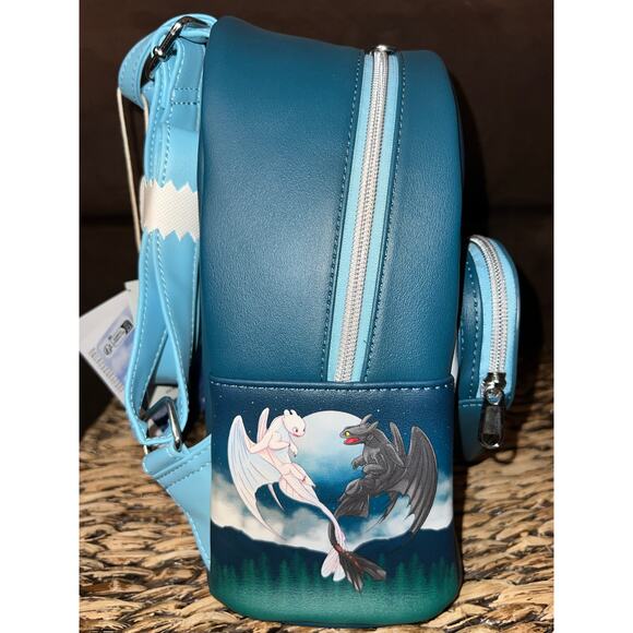 Loungefly How To Train Your Dragon Toothless Light Fury Babies Backpack Wallet - Picture 5 of 8